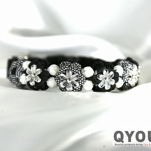 パラコード犬用首輪〈Lサイズ：35～38cm〉 ParaWan combi Fleurs Glen