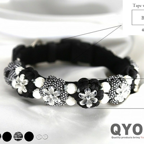 パラコード犬用首輪〈Lサイズ：35～38cm〉 ParaWan combi Fleurs Glen