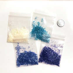 クラッシュシェル ネイル 貝殻 素材 ブルー(青)系 さざれ フレーク シェル カラー セット (H009) 3枚目の画像