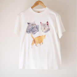 【数量限定】ネコ好きさんのためのオーガニックコットン半袖Tシャツ 2枚目の画像