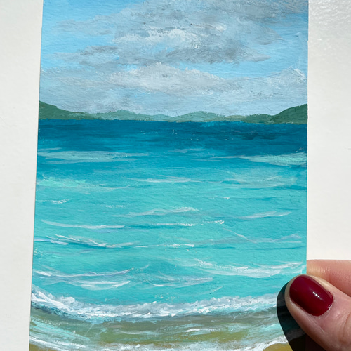ORIGINAL PAINTING - ocean, 原画, 海の絵, 海のアート, 夏の