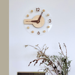 壁掛け時計 - クリア透明＆自然木製デザイン | 静かで可愛いインテリア時計 14枚目の画像