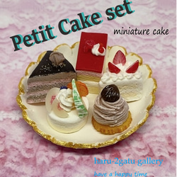 ケーキ作りセット プチケーキセット 花形のプレートにのせた5種類のショート
