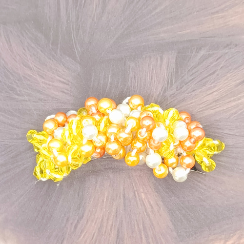じゃらじゃら  ヘアゴム  イエローベージュ 10本セット】約4.5cm リングゴム ヘアゴム パーツ ( 金色