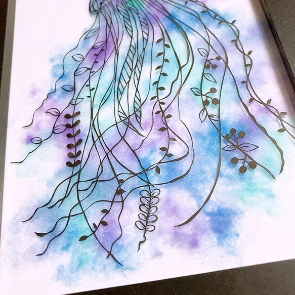 【切り絵】葉海月(はくらげ)紫陽花 2枚目の画像