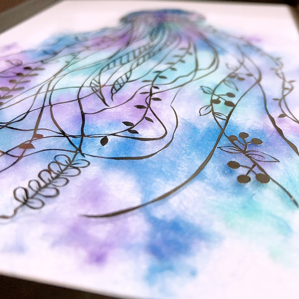 【切り絵】葉海月(はくらげ)紫陽花 4枚目の画像