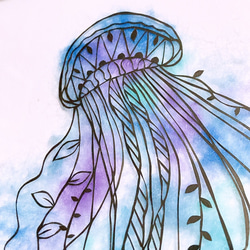 【切り絵】葉海月(はくらげ)紫陽花 3枚目の画像