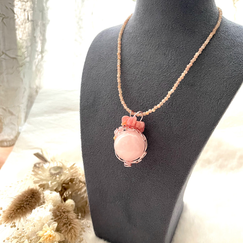 ✤ローズクォーツとインカローズのペンダントセット✤天然石ペンダント