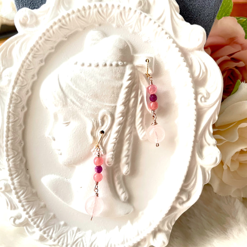 ✤ローズクォーツとインカローズのペンダントセット✤天然石ペンダント