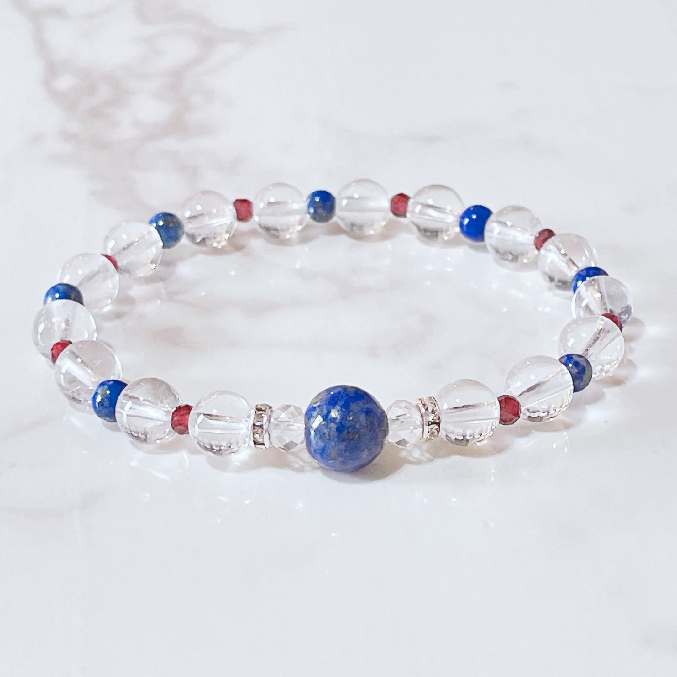 幸せを瓶の中へ◇蓮花宝瓶天珠】 天然石ブレスレット ガーネット  