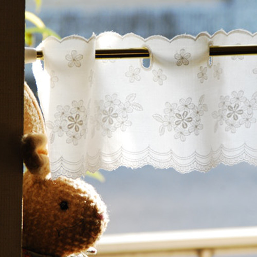 【✩】カフェカーテン　ご案内用 ランダム カフェカーテン J-94028 ブラウン ｜ジャストカーテン