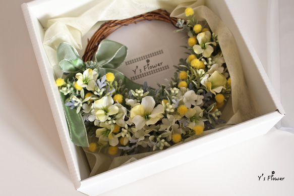 ミモザとプチフラワーのハーフリース 5枚目の画像