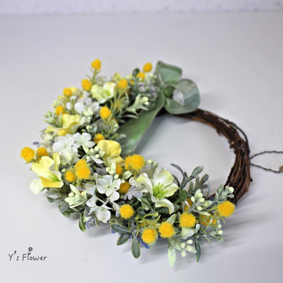 ミモザとプチフラワーのハーフリース 4枚目の画像