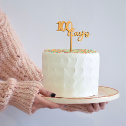 木製100daysケーキトッパー 100日祝い 百日祝い 1枚目の画像