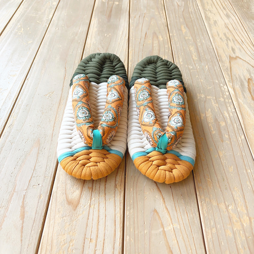 room shoes＊布ぞうり／ M24〜25cm【はんなりオレンジM71】ギフト 