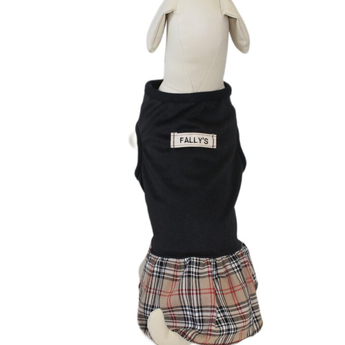 【momo15】犬服　ハンドメイド　オーダー　小型犬　グリーン　チェック 犬服 春 夏 ワンピース フレンチブルドッグ 服 中型犬 小型犬