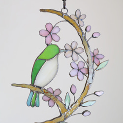 桜とメジロのステンドグラス 8枚目の画像