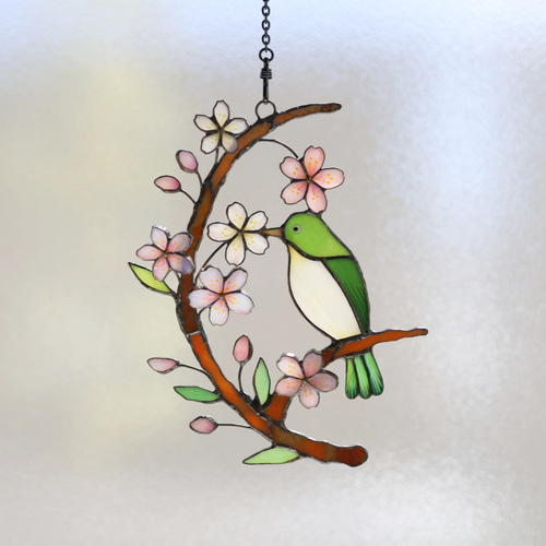 オーダー受付】ステンドグラス ランプ 桜 オリジナルデザイン