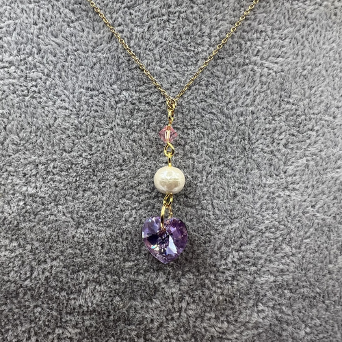 コットンパールとSWAROVSKIのネックレス スワロフスキー swarovski コットンパール ネックレス ネックレス