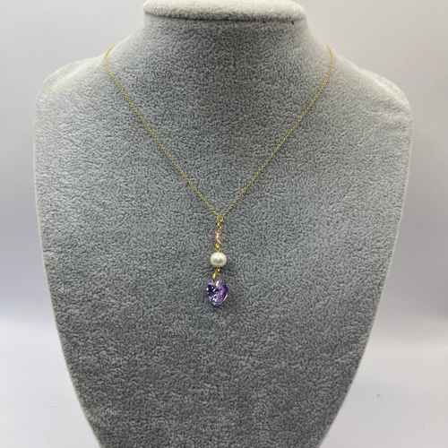 コットンパールとSWAROVSKIのネックレス スワロフスキー swarovski コットンパール ネックレス ネックレス