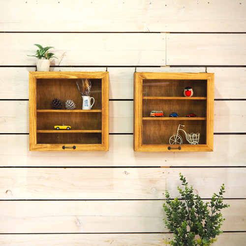 ウォールキャビネット 幅70cm高さ35cm コルク色（ベージュ色） 壁掛け