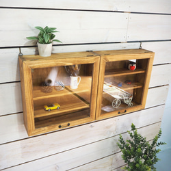 ウォールキャビネット 幅70cm高さ35cm コルク色（ベージュ色） 壁掛け