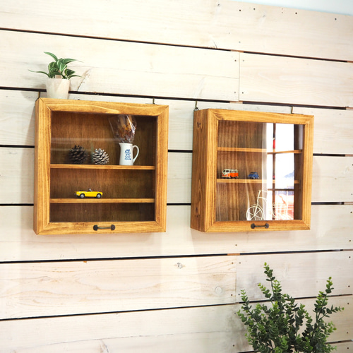 ウォールキャビネット 幅70cm高さ35cm コルク色（ベージュ色） 壁掛け