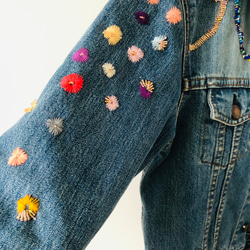 Cowboy jacket   リメイク　布製　スローファッション　刺繍　手刺繍　再生　ハンドメイド　1957 9枚目の画像