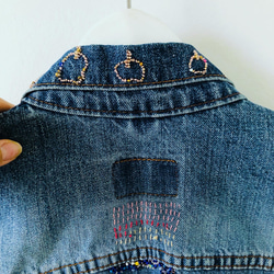 Cowboy jacket   リメイク　布製　スローファッション　刺繍　手刺繍　再生　ハンドメイド　1957 6枚目の画像