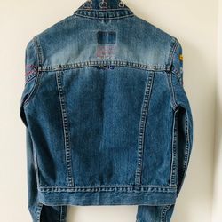 Cowboy jacket   リメイク　布製　スローファッション　刺繍　手刺繍　再生　ハンドメイド　1957 12枚目の画像