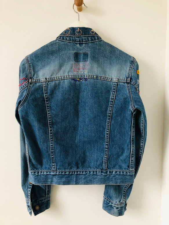 Cowboy jacket   リメイク　布製　スローファッション　刺繍　手刺繍　再生　ハンドメイド　1957 12枚目の画像