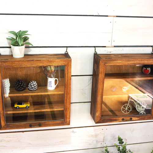 ウォールキャビネット 幅70cm高さ35cm ウクレレ色（ブラウン色