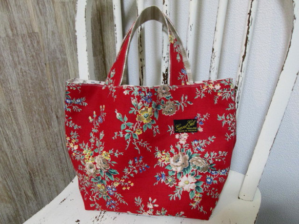 フランスアンティークファブリック コクリコレッドにノワゼット  