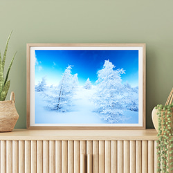 霧氷の美ヶ原高原　冬景色　インテリアアートポスター　060 1枚目の画像