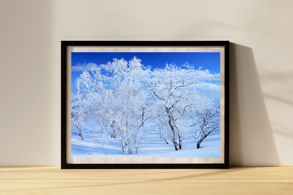 霧氷の美ヶ原高原　冬景色　インテリアアートポスター　061 2枚目の画像