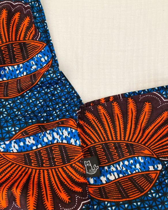 MERMEO【AB−S2】アフリカンバティックのあずま袋Sサイズ /アフリカ布 お弁当包み 6枚目の画像