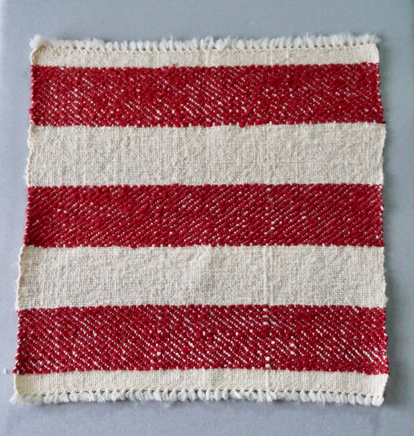 手織り　ハンカチ　リサイクルコットン　TEN-009 3枚目の画像