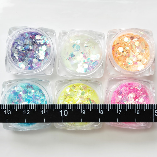 6色セット・蓄光でキラキラでネオンカラーホログラム/オーロラ加工が