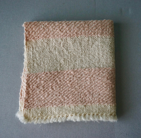 手織り　ハンカチ　リサイクルコットン　TEN-010 1枚目の画像