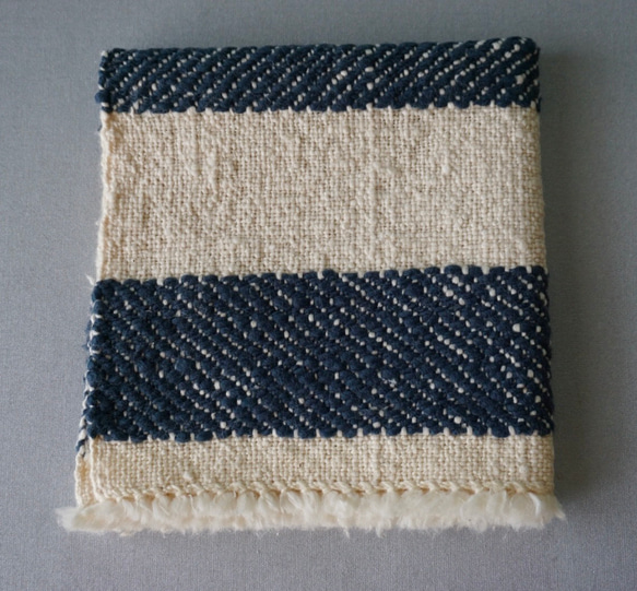 手織り　ハンカチ　リサイクルコットン　TEN-011 1枚目の画像