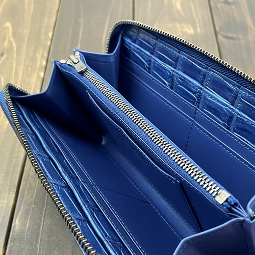 藍染 クロコダイル 長財布 藍 長財布 CUERO DELICADO 通販 17367199