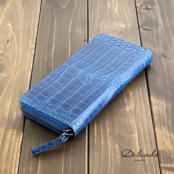 藍染 クロコダイル 長財布 藍 長財布 CUERO DELICADO 通販 17367199