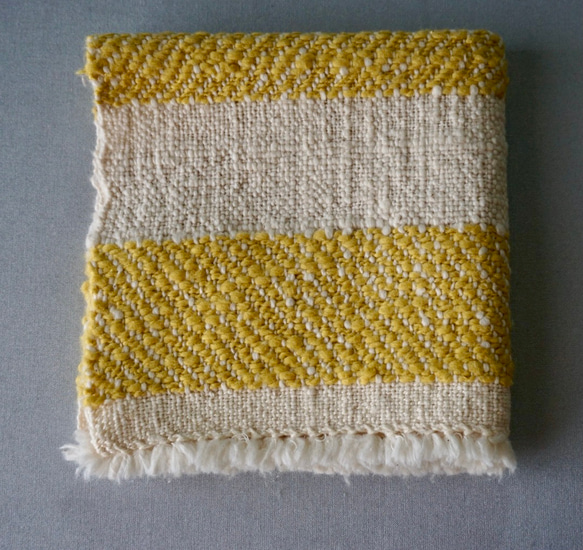 手織り　ハンカチ　リサイクルコットン　TEN-013 1枚目の画像