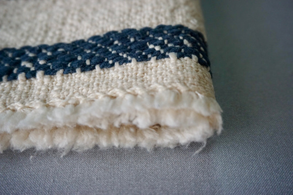 手織り　ハンカチ　リサイクルコットン　TEN-014 2枚目の画像