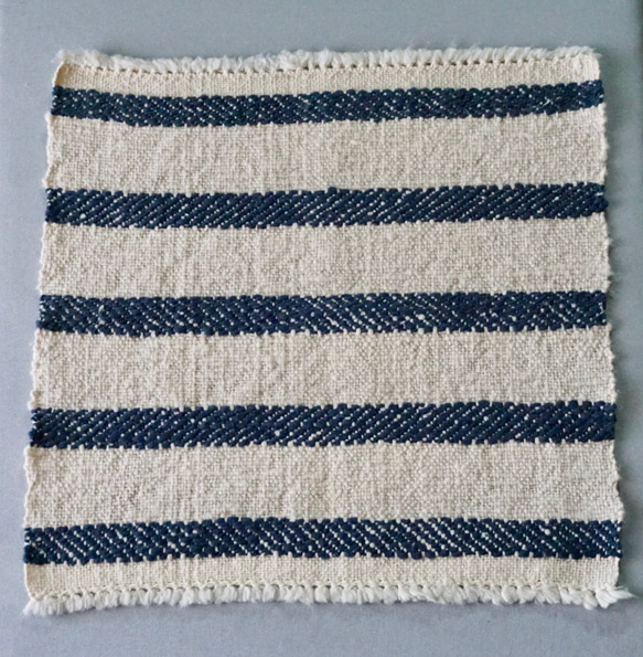 手織り　ハンカチ　リサイクルコットン　TEN-014 3枚目の画像