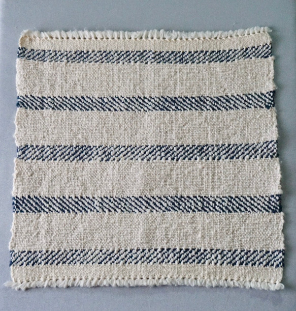 手織り　ハンカチ　リサイクルコットン　TEN-014 4枚目の画像
