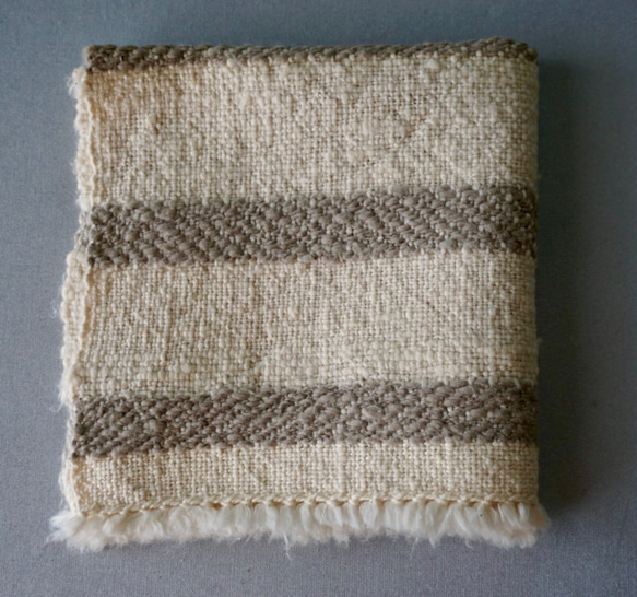 手織り　ハンカチ　リサイクルコットン　TEN-012 1枚目の画像
