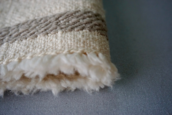 手織り　ハンカチ　リサイクルコットン　TEN-012 2枚目の画像
