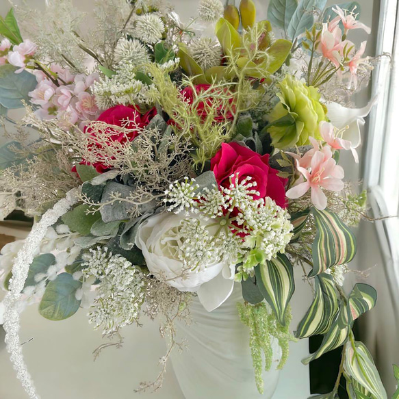 光触媒　ハンドメイド　フレンチスタイルブーケ　花束　造花　母の日 16枚目の画像