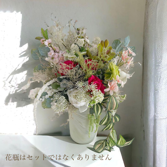 光触媒　ハンドメイド　フレンチスタイルブーケ　花束　造花　母の日 14枚目の画像
